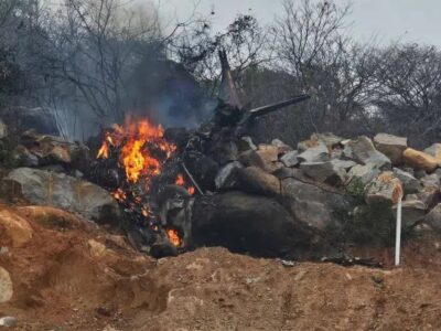 A training plane crashed in Medak district