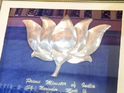 silver lotus gift to modi