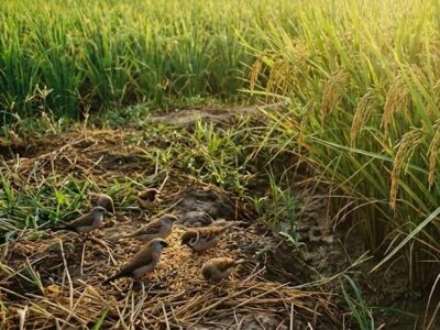 farmer leaves paddy crop for birds to eat