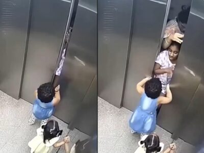 bravery girl saves toddlers for faulty elevator